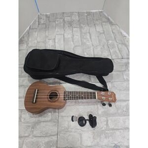 Caramel Ukulele 18 inch Carved Beginner Soprano Mahogany Wood with Gig Bag